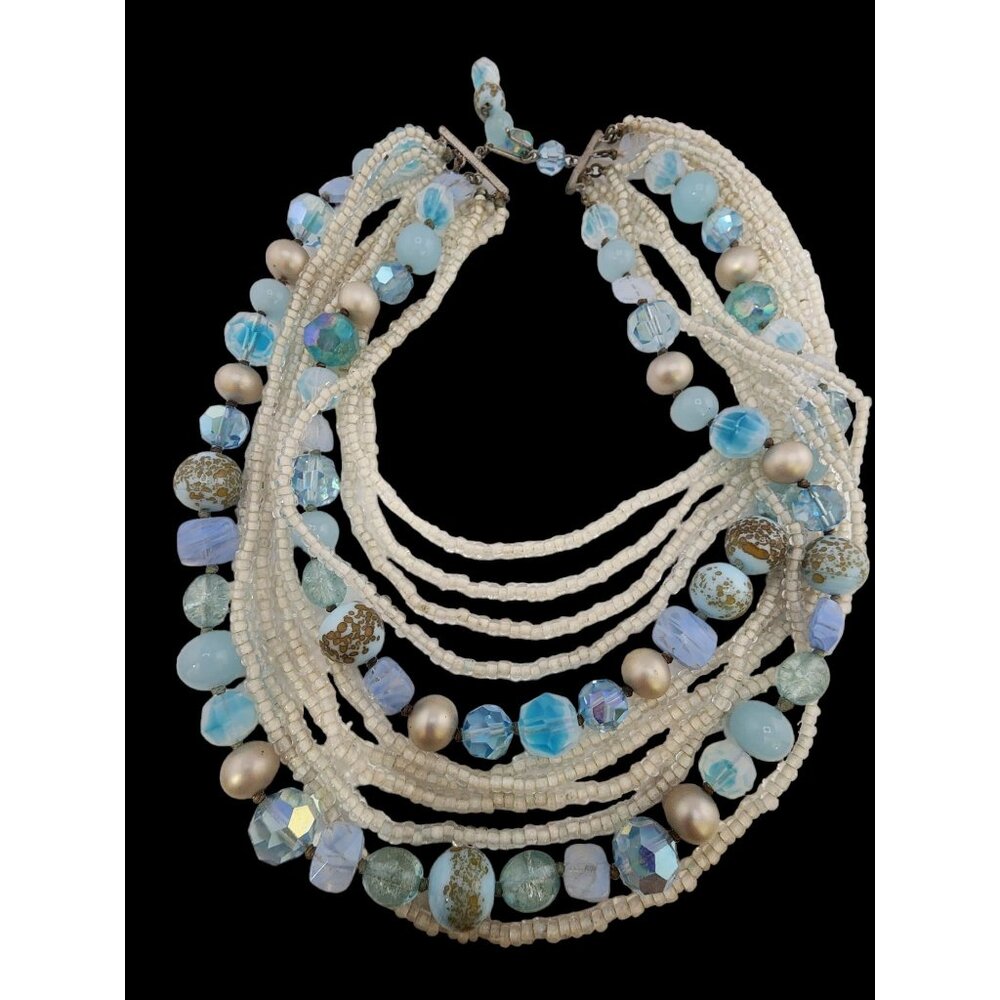 Amazing Glass Crystal Multi Strand Necklace (A4696)
